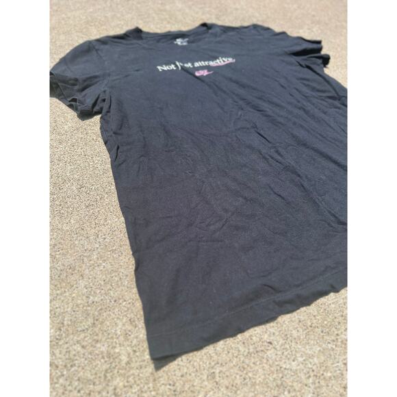 Vtg Nike Blouse Women Sz Large Black Graphic Crewneck Short Sleeve Shirt Casual - Picture 2 of 6